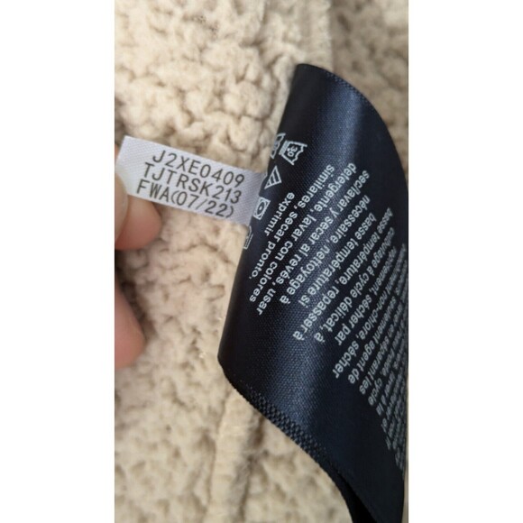 Tommy Hilfiger Sherpa Jacket Womens Small Beige Bomber Teddy Pockets - Picture 7 of 11